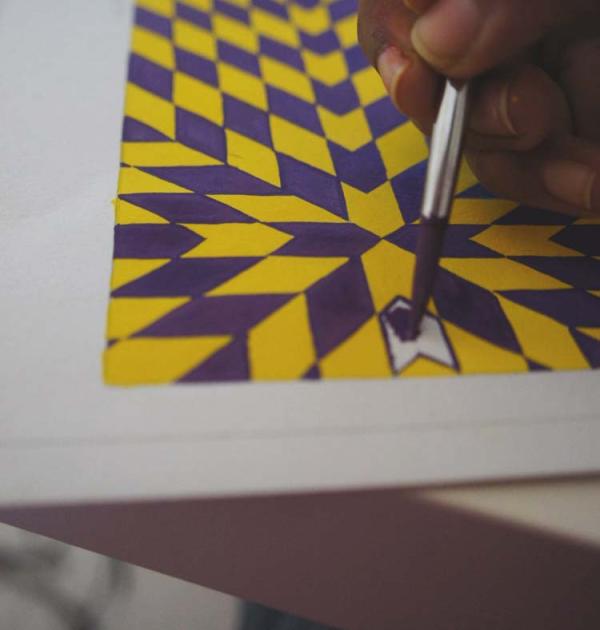 meefau's tweet image. Final touches on purple and yellow #complementarycolours #assignment