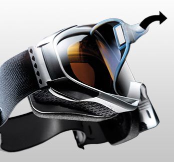 uvision take off - the original from uvex:  The first ski goggles with interchangeable lenses with a magnetic base