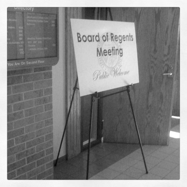 Regents meeting today on campus come check them out in Berger Hall!