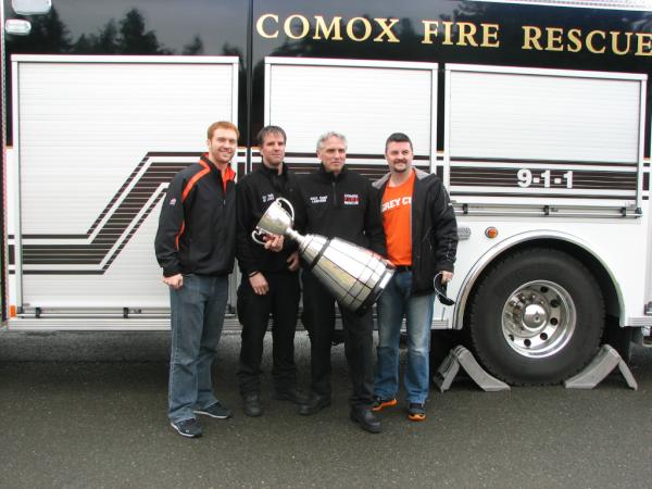 Grey Cup meets Comox Firefighters, with QB Travis Lulay and kicker Paul MaCallum