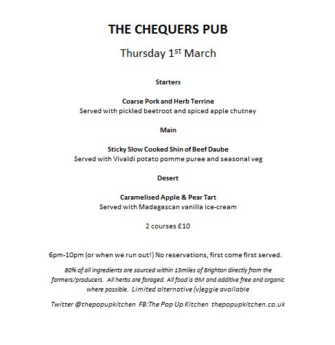 thepopupkitchen's tweet photo. Check the menu out, we're popping up in Preston Street :) #brighton #hove #foodies #food http://t.co/h5Ilktah