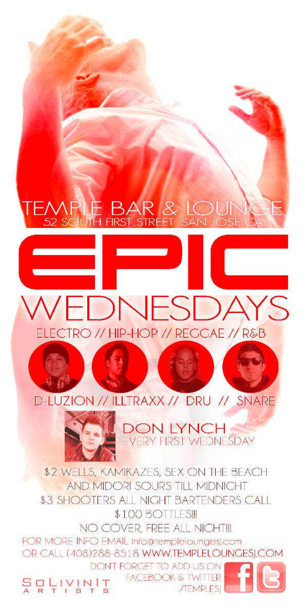 TempleSJ's tweet photo. Get over Hump Day today with us! Don Lynch video mixing all night! $2 Drink specials and $100 btls! Free all night! http://t.co/Ej3XnrDe
