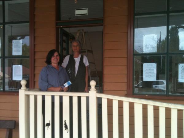 Suzy and Sarah at the new Cobargo Creators venue in Cobargo. Gallery opening this Saturday. A
