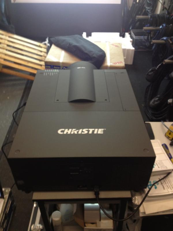 New Christie 12k projector arrived today at third source warehouse - 4000:1 contrast ratio = stunning