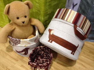 SNEAK PEEK from our booth at the <a href="/CraftandHobby/">Vine Mine</a> show. NEW baskets! Mr. Bear from pattern 3246 likes them a lot!