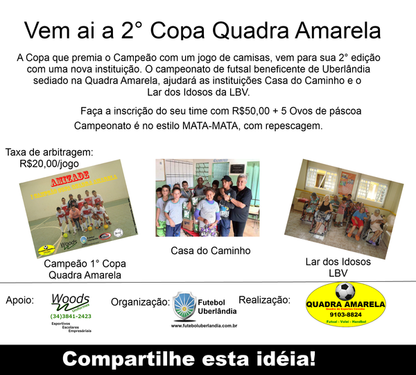 QuadraAmarela's tweet photo. Vem ai a 2° #CopaQuadraAmarela participem http://t.co/rinasEnV