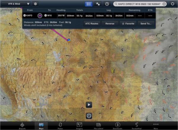 Planning KAFO W16 150kts N35947 9500ft #ForeFlight