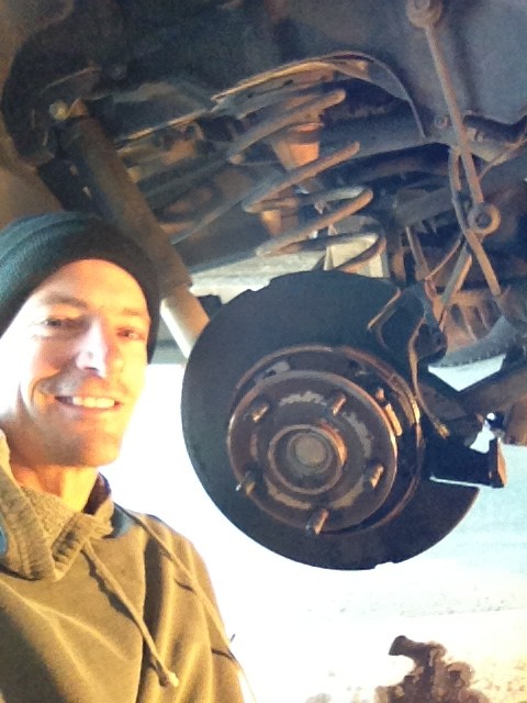 jonspeich's tweet image. Ok, I get to claim a small accomplishment.  Today, I did my first brake job...new rotors and pads...bam!  #notacarguy
