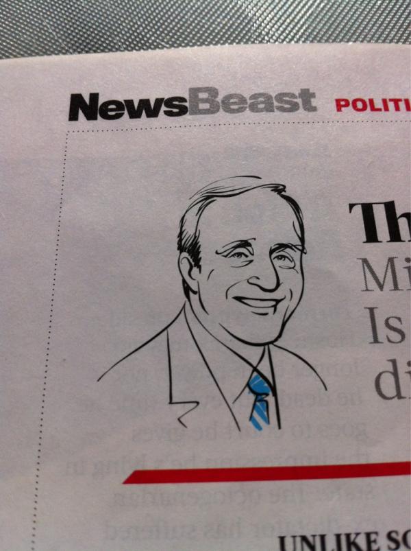 CavemanCrayon's tweet photo. Whoever is doing these profile illustrations for Newsweek is owning it! Looks like it was done with an .ai brush too! http://t.co/6iQh14cG