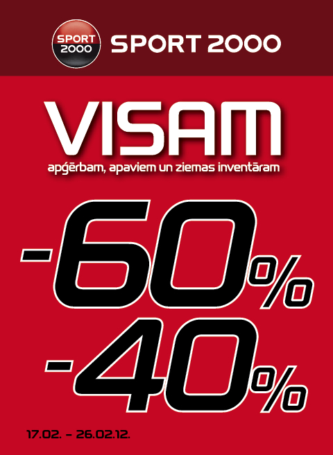 ĀĀĀĀĀ! VISAM apģērbam, apaviem un ziemas inventāram atlaides 40-60%! RT šo un 1dien izlozēsim īpašu 50Ls dāvanu karti!