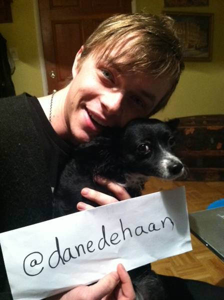 Photo of Dane DeHaan & his Dog Franny