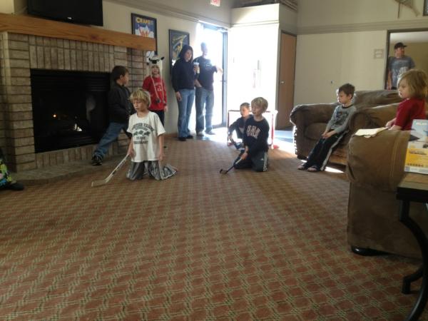 Old time knee hockey this weekend in Steamboat.