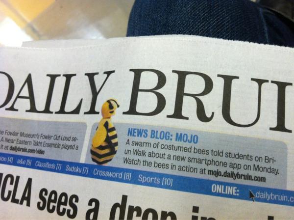 ntro's tweet image. Bzzzz... Check out our king bee on the cover of today's @dailybruin