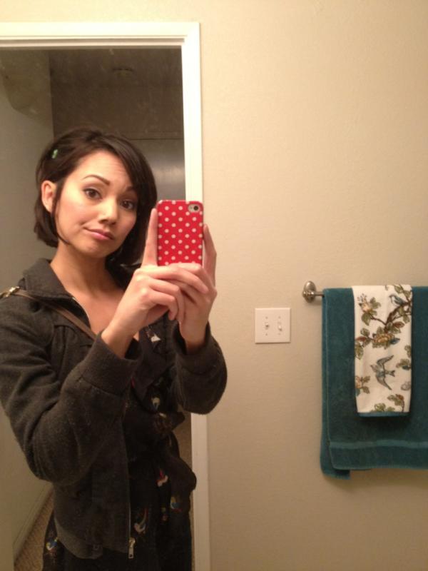 I hate taking pictures of myself, but look, world! I have no hair!