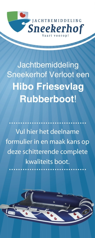 Kom naar de stand van <a href="/sneekerhof/">Sneekerhof</a> op #bootholland (standnr. 5049) en maak kans op een Hibo Friese Vlag rubberboot!