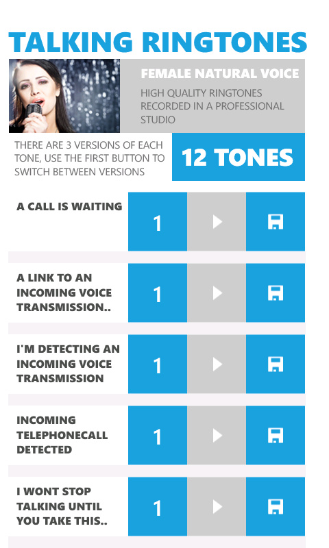 byteNine's tweet image. Talking Ringtones Female. App released for #WindowsPhone #WP7 HQ Ringtones, 3 ver. of each tone!  bit.ly/z2d8ZZ