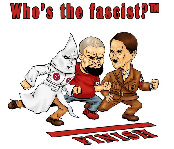 ARPoster's tweet image. Who's the fascist?- Funny anti fascist poster. Buy it here: bit.ly/yeyHIJ