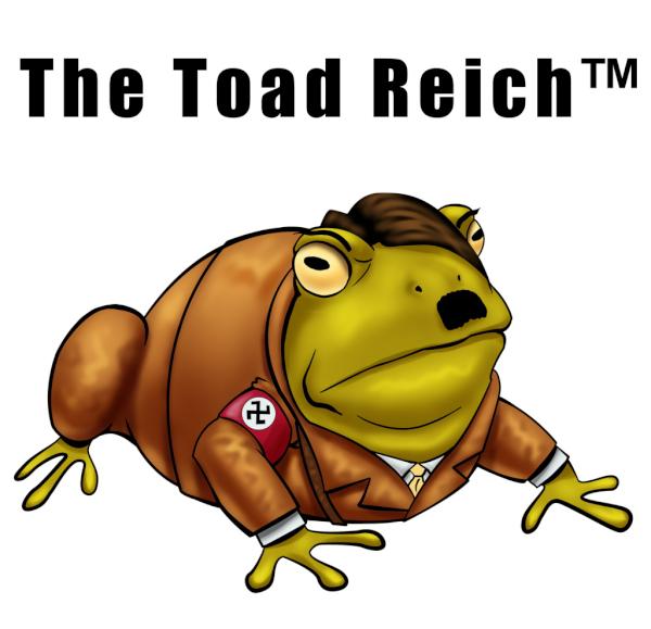 ARPoster's tweet image. Funny Anti Nazi Poster 'The Toad Reich' depicting Toad-Like Hitler. Buy it here: bit.ly/w2hG0C