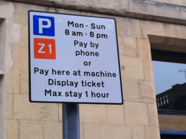 dazitv's tweet photo. One of the parking restrictions signs in Nottingham @ITVCentral http://t.co/eoQtvVR7