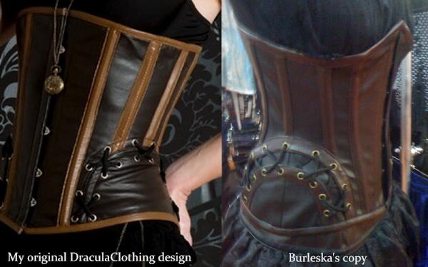 If you want a plastic fabric/plastic boning copy of my original leather and steel boning corset, try Burleska. #copy