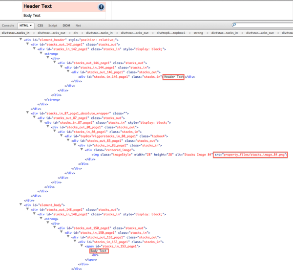 jsfmp's tweet image. wow ~ 25 divs just for a box element w/ a header, body text &amp; an icon #generatedHTML #webDesignApp #crazy