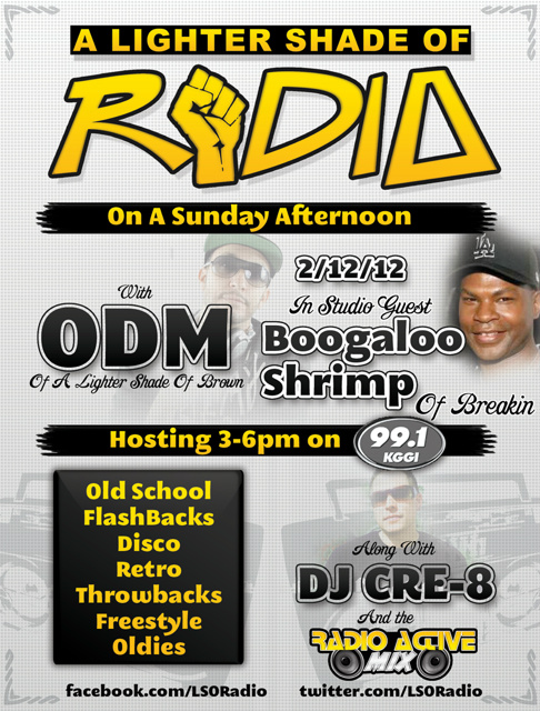 LSORadio's tweet photo. This Sunday join @therealODM as he welcomes Boogaloo Shrimp "Turbo" from Breakin the 80's movie classic. http://t.co/Pfs8SmY9