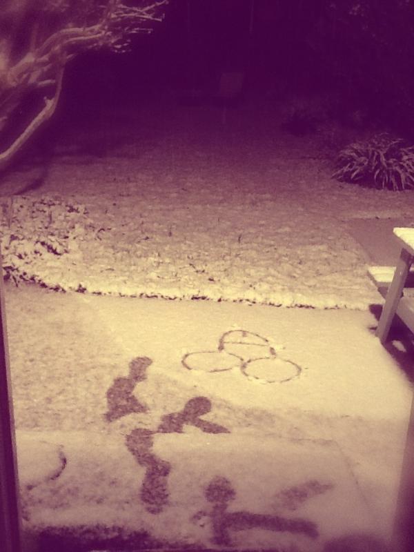 FrameworkMusic's tweet photo. My back garden, with a little decoration. #snowpenis http://t.co/tnVBOUNT