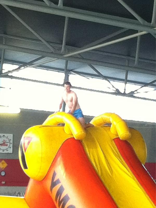 evangulbis's tweet image. @FaulknerC25 just after he pushed a young fan off so he could be 'King of the Castle'. #whatarolemodel #abovelife