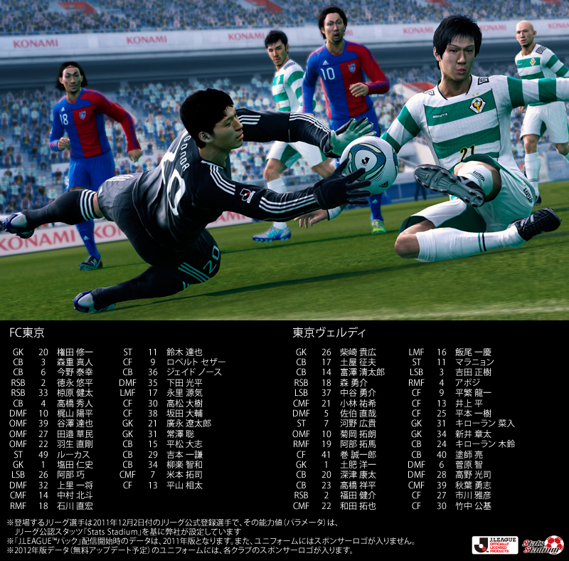 Efootball 公式 ウイイレ12 J Leagueパック 続報 本日は Fc東京vs東京v Ps3 クオリティで再現されたjリーグに 引き続きご期待ください Http T Co Zokjpskf Twitter