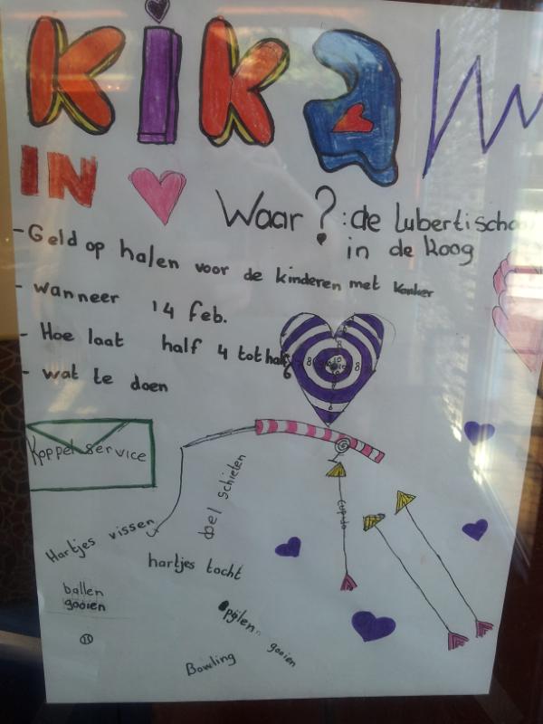Dinsdag 14 februari #lubertischool #dekoog  #texel aktie voor #kika komt allen