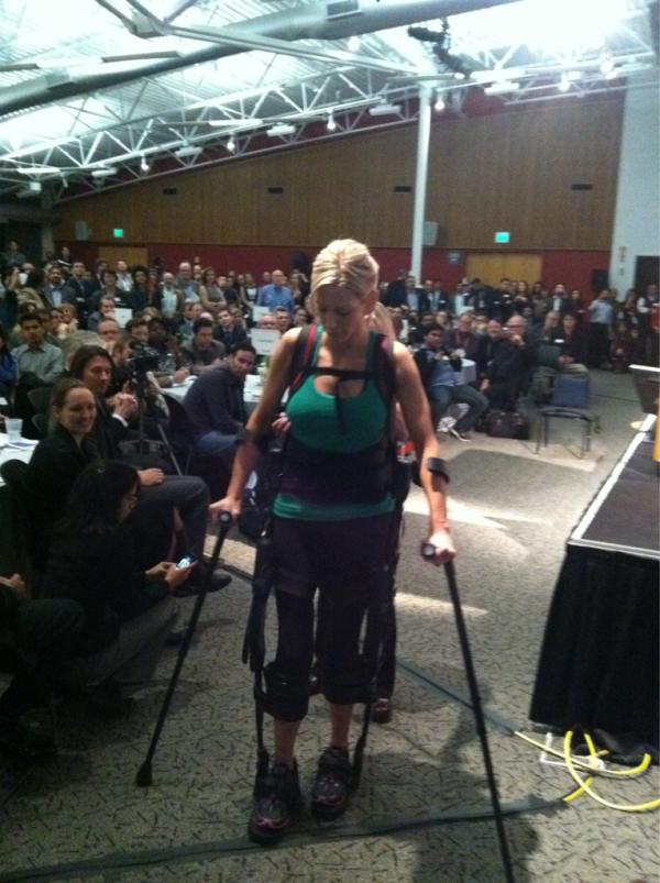 Paralyzed girl will be able to walk down the aisle at her wedding with bionic exoskeleton.  See the amazing photo.