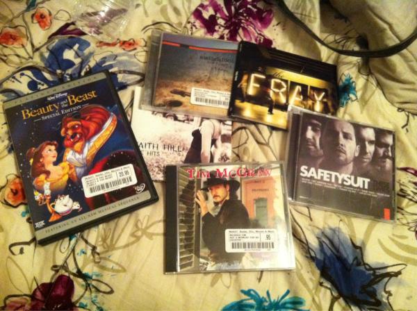 hay430's tweet image. I'd say it was a good day :) #fivecds #beautyandthebeastdvd