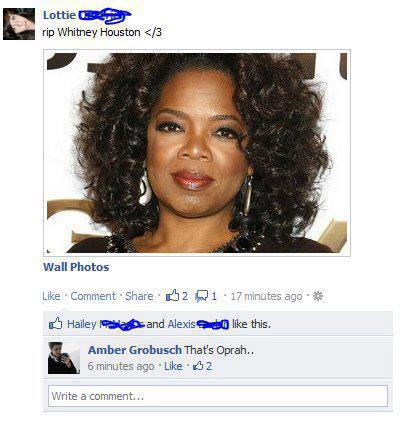 LauraBozzos's tweet photo. R.I.P Whitney Houston, miren lo que una sirvienta sin neuronas puso en su Facebook http://t.co/x2wlMgBV