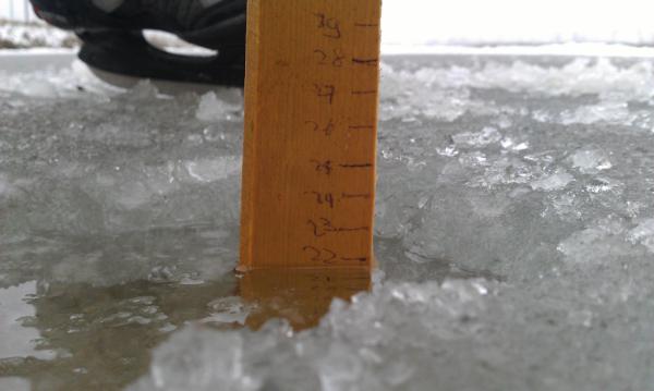 Uiteindelijke ijsdikte: 24cm!