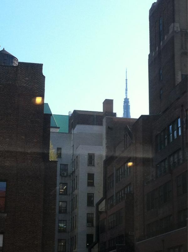 Vishinsky's tweet image. That's right, I got a view of the Empire State Building from my office window!