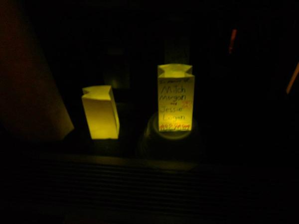 HHCouncil's tweet photo. Hamilton Hall, Tonight there are luminaries in the windows of Hamilton to raise awareness for teen suicide. #TWLOHA http://t.co/EwphOj66