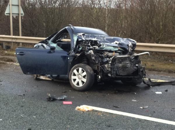 dazitv's tweet photo. A46 accident between A6 Birstall & Hobby Horse roundabout involved 3 vehicles. Road closed until 3pm. @ITVCentral http://t.co/kpRwH9r4