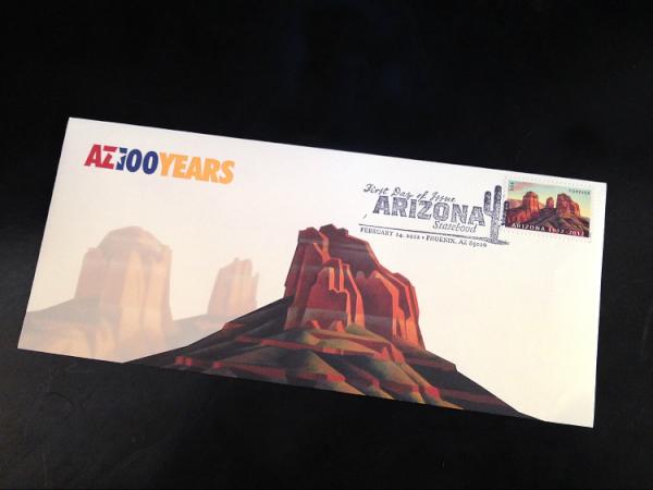 psstudios's tweet photo. @AZCentennial First day of issue envelope + stamp = awesome #arizona #centennial #100years #edmell #usps http://t.co/H7Q3oCWW