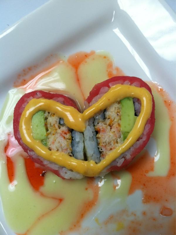 180grill's tweet photo. Our Valentine sushi roll is waiting for you! http://t.co/N9jOdi41