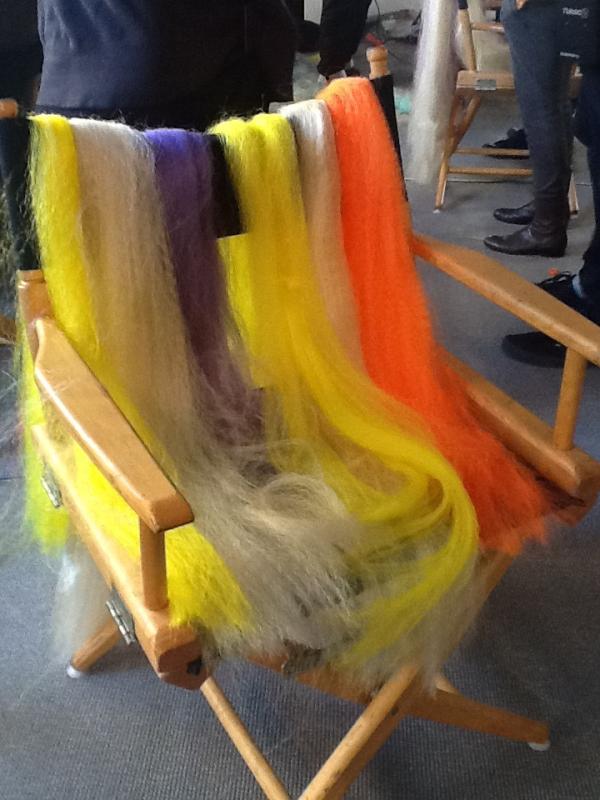 Here are some of the colors being used to create the Jeremy Scott hair look. Incredible! <a href="/WellaHairUSA/">Wella USA</a> #NYFW