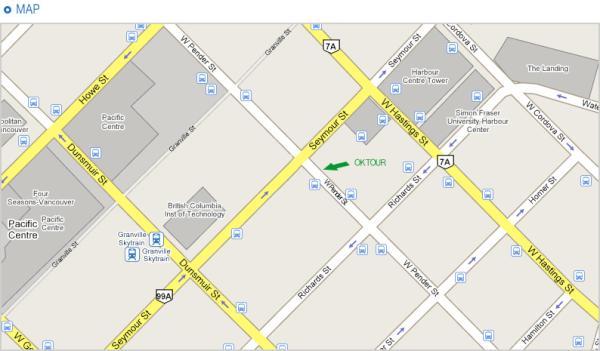 OKTOURCA's tweet photo. Pender Office : 585 West Pender St. 
TEL: 604-677-5202 FAX:604-677-5209 http://t.co/vXWVdVha