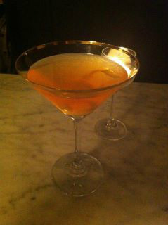 Cocktail special tonight ~ The Leap Year, with campari, sweet vermouth, gin and lemon. 
Come and get some!