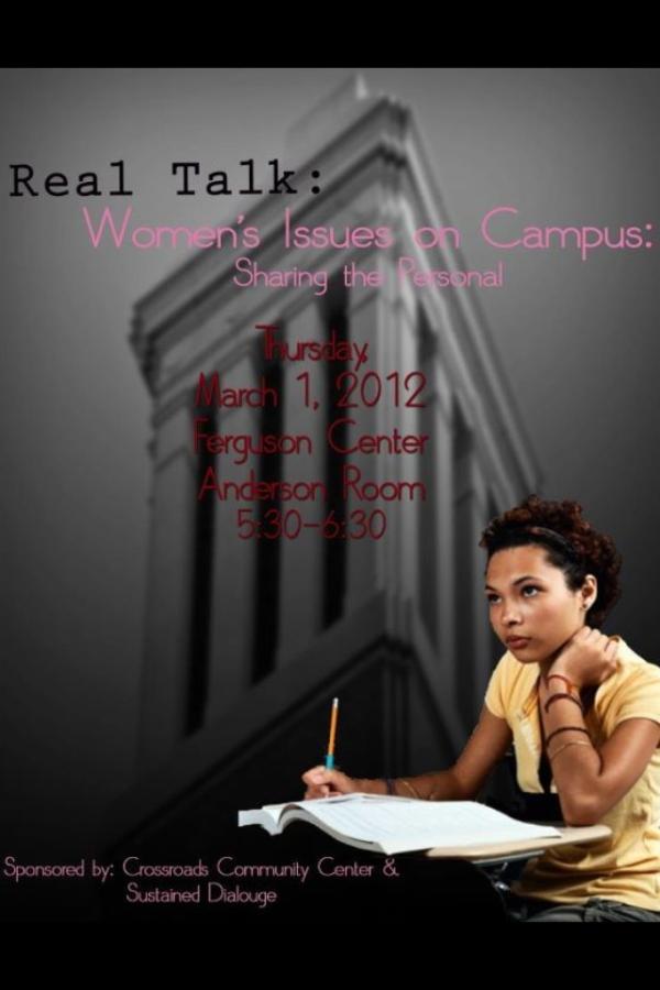 UA_SD's tweet photo. Tomorrow is REAL TALK in the Anderson Room at @TheFergUA at 5:30. Join the discussion of women's rights on campus. http://t.co/e6TKaHb6