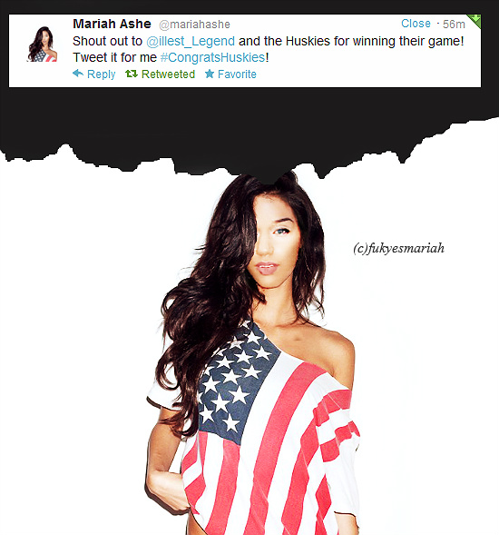 FukYesMariah's tweet photo. I RETWEETED BITCHES! LMAO #CongratsHuskies @mariahashe @illest_Legend http://t.co/XGADh4SF