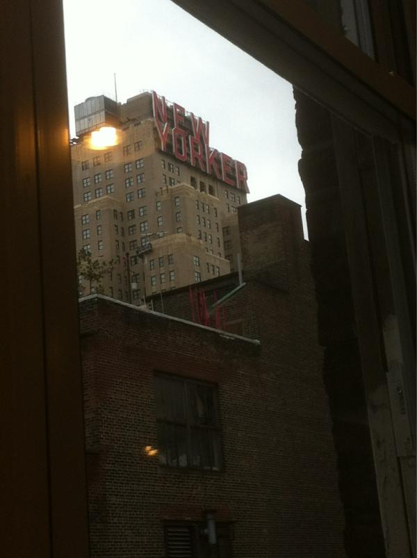 Vishinsky's tweet image. I got a view of the New Yorker building from my office window.