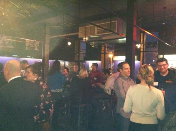 ChamberQC's tweet image. @TheNetworkQC's #NetworkatNight drew a big crowd tonight! Lots of folks enjoying the taco bar.