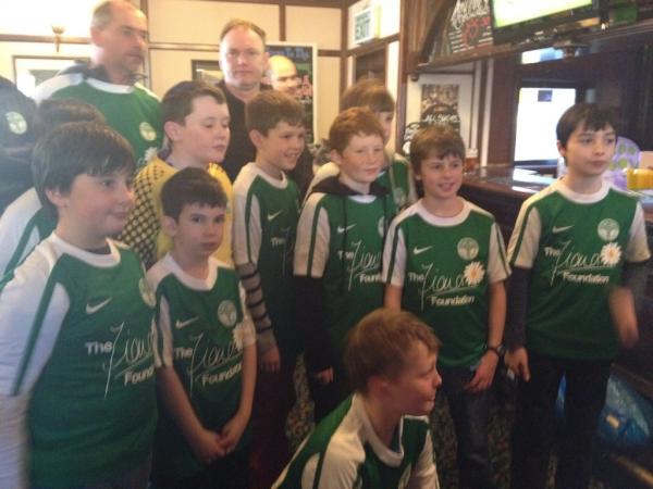 St John's school footy shirts donated by Kevin Savage and Pete Kelly for the <a href="/FionaFoundation/">Fiona Foundation</a> at the Bowler Chorlton