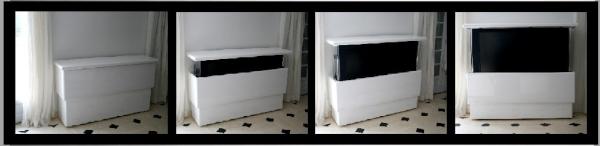 Hide TV's in a made to measure piece of furniture built to fit the feel of your home click the link to view an example