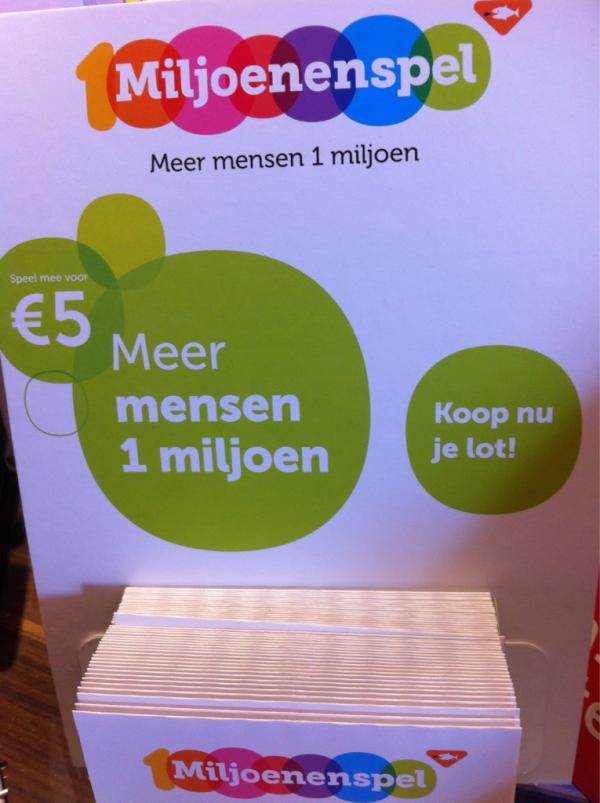 Win jij 1 van de miljoenen? Kom bij ons een lot kopen voor maar 5 euro! #miljoenenspel