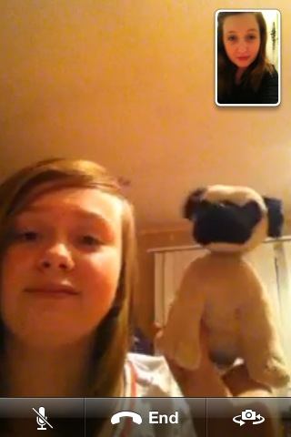 KyraFitzg's tweet photo. FaceTiming Louisa, saying this dog looks real #afraidnot http://t.co/wzGhYpQZ